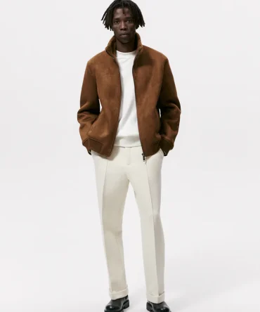 ZARA DOUBLE-FACED FAUX SUEDE JACKET