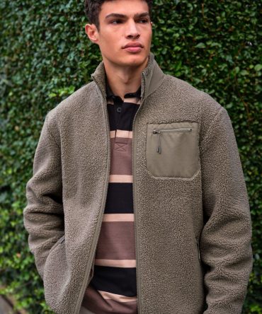 Next Brown Borg Fleece Jacket