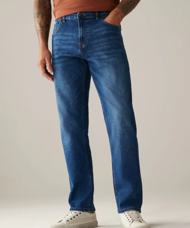Next Blue Straight Fit Classic Stretch Jeans