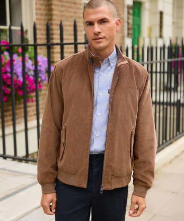 Next Tan Brown Corduroy Harrington Jacket
